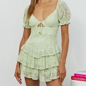 Hello molly green lace romper - Brand new never worn